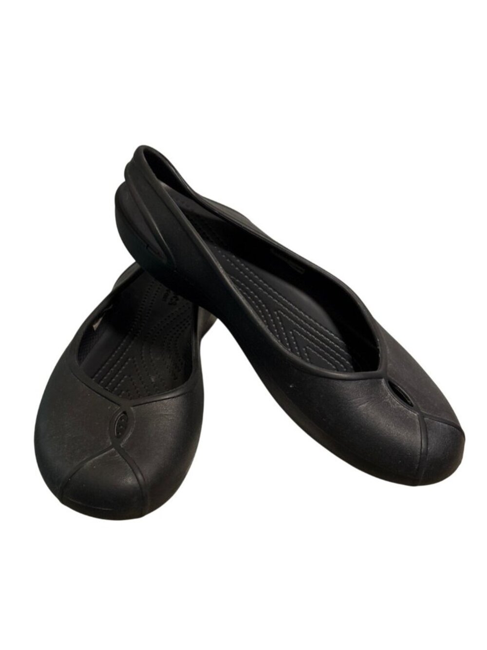 Crocs Slingback Flats Womens Size 9 Black Slip On Ballet Flat Lightweight